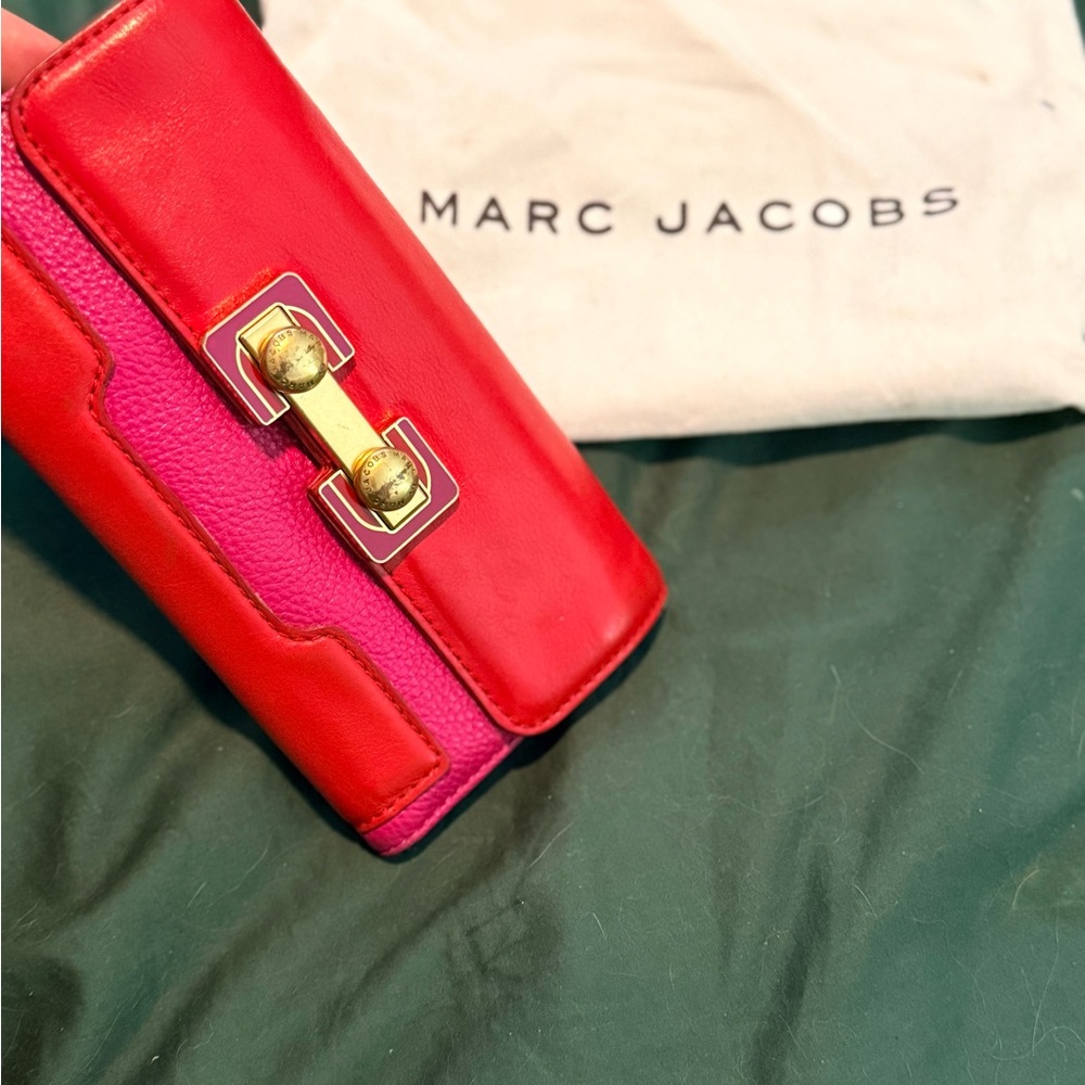 Marc Jacobs Vibrant Red and Pink Clutch
